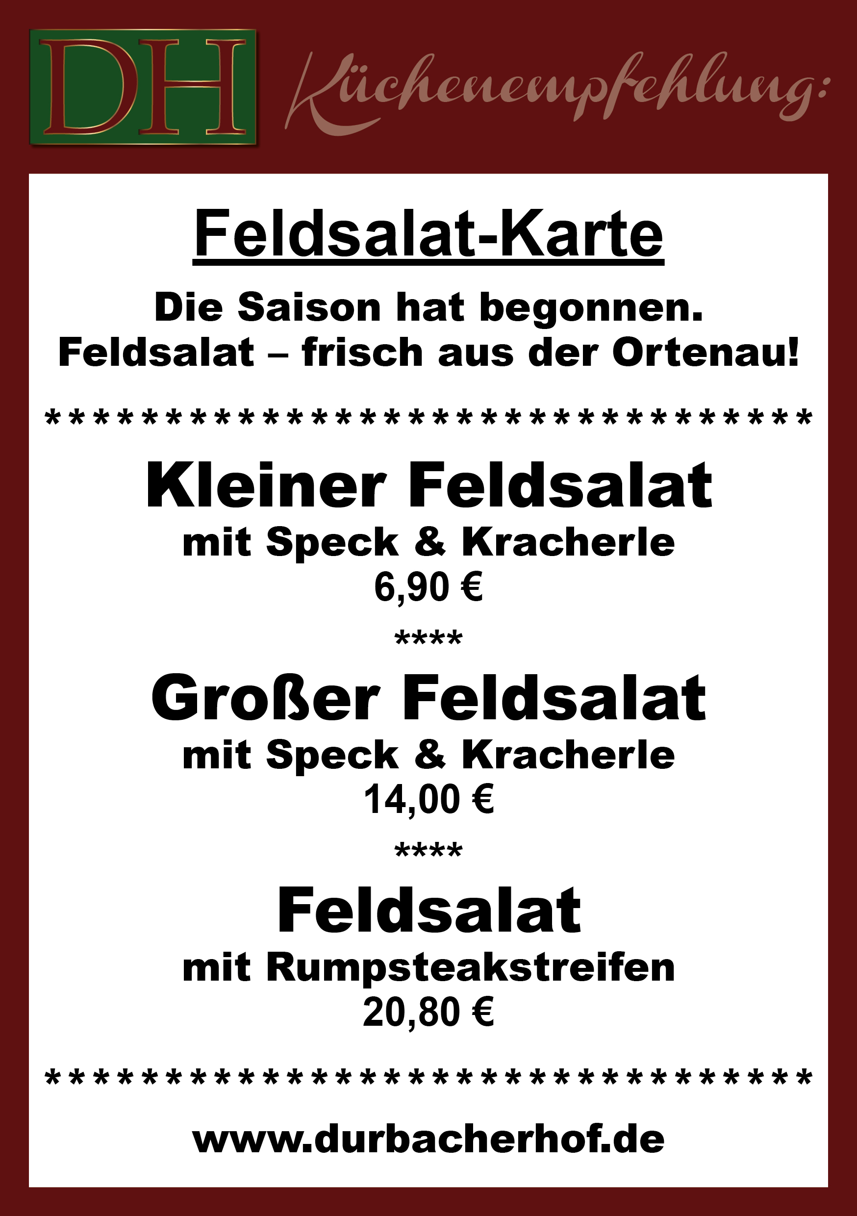 Saisonkarte Feldsalat